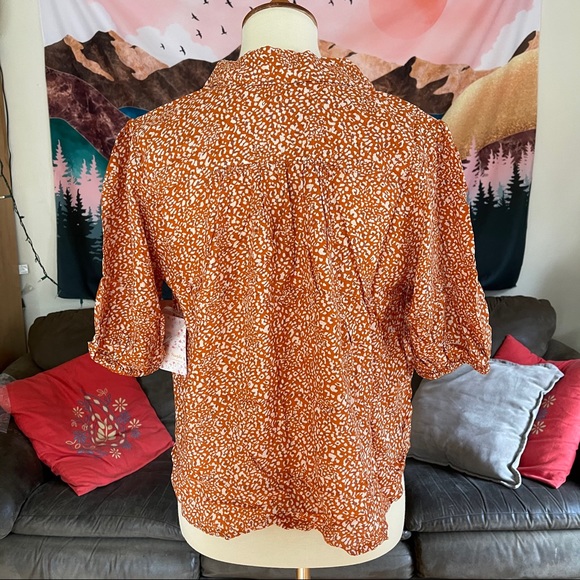 ✨NEW✨ Free People ✧ “Celia” Burnt Orange Tie-Hem Blouse - Picture 8 of 12